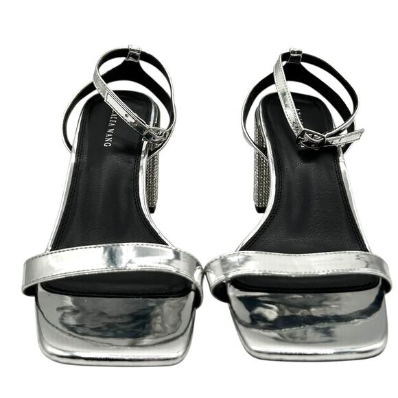 Azalea Wang Women's Parry Metallic Ankle Strap Block‎ Heel Sandals Size 11 - Picture 5 of 12